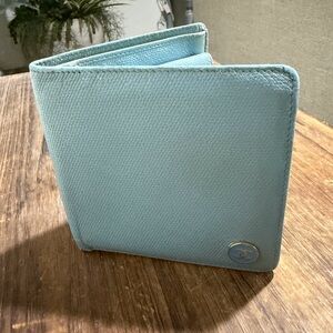 CHANEL Sky Blue Textured Wallet